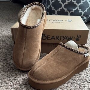 BearPaw Brown Suede Slip-Ons